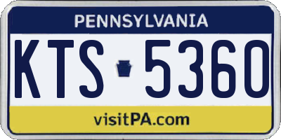 PA license plate KTS5360