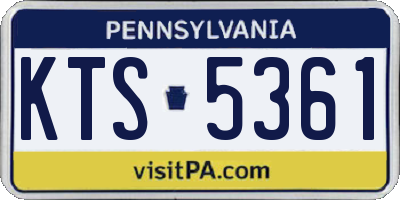 PA license plate KTS5361
