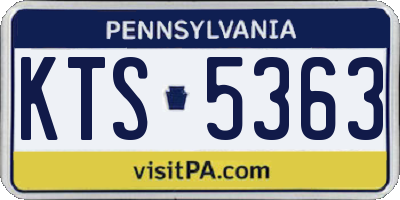 PA license plate KTS5363