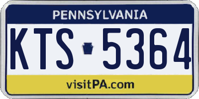 PA license plate KTS5364