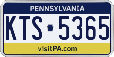 PA license plate KTS5365
