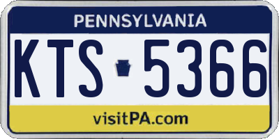 PA license plate KTS5366
