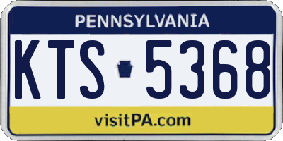 PA license plate KTS5368