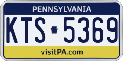 PA license plate KTS5369