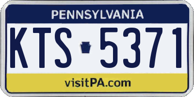 PA license plate KTS5371