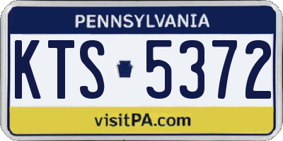 PA license plate KTS5372