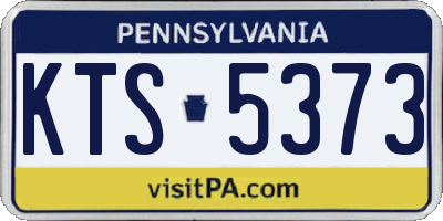 PA license plate KTS5373