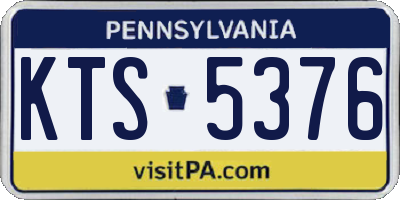 PA license plate KTS5376