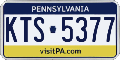 PA license plate KTS5377
