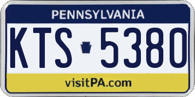 PA license plate KTS5380