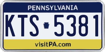PA license plate KTS5381