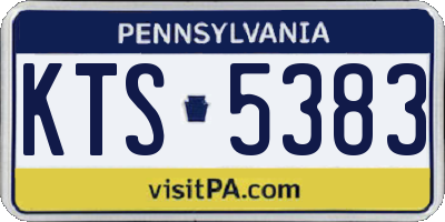 PA license plate KTS5383