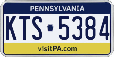 PA license plate KTS5384