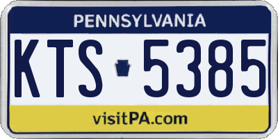 PA license plate KTS5385