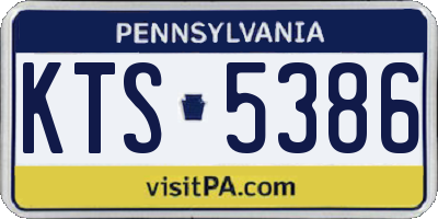 PA license plate KTS5386
