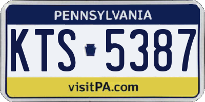 PA license plate KTS5387