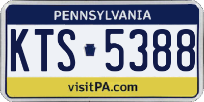 PA license plate KTS5388
