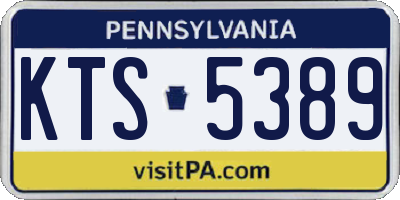 PA license plate KTS5389