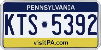 PA license plate KTS5392