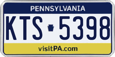 PA license plate KTS5398