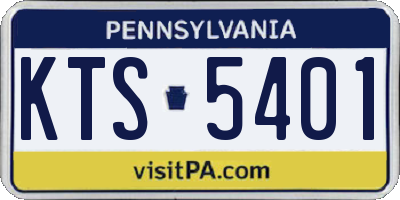 PA license plate KTS5401
