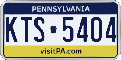 PA license plate KTS5404