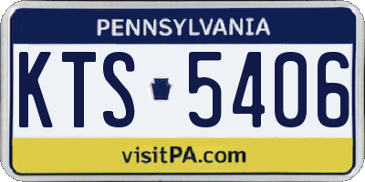 PA license plate KTS5406
