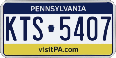PA license plate KTS5407
