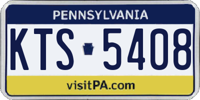 PA license plate KTS5408