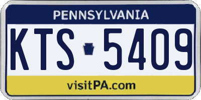 PA license plate KTS5409