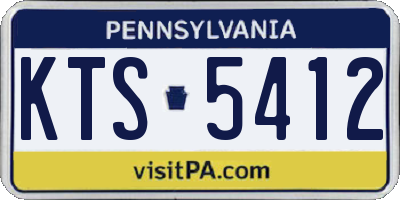PA license plate KTS5412