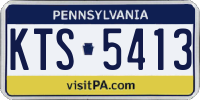 PA license plate KTS5413