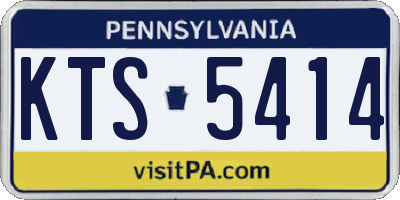 PA license plate KTS5414