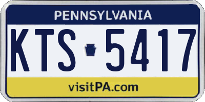 PA license plate KTS5417