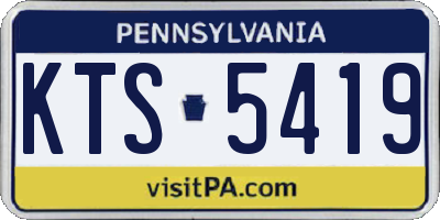 PA license plate KTS5419