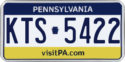 PA license plate KTS5422