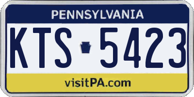 PA license plate KTS5423
