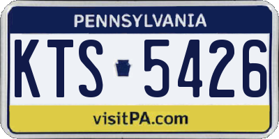 PA license plate KTS5426