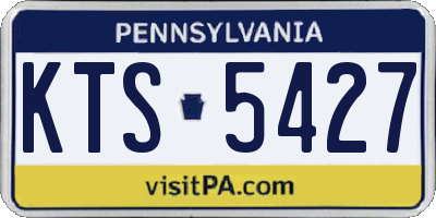 PA license plate KTS5427