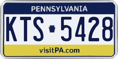 PA license plate KTS5428