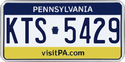 PA license plate KTS5429