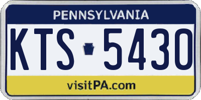 PA license plate KTS5430