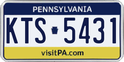 PA license plate KTS5431
