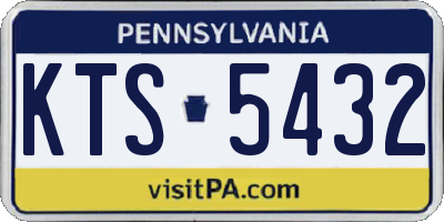 PA license plate KTS5432