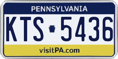 PA license plate KTS5436