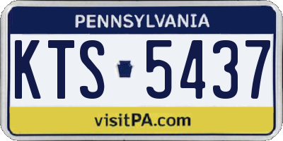 PA license plate KTS5437