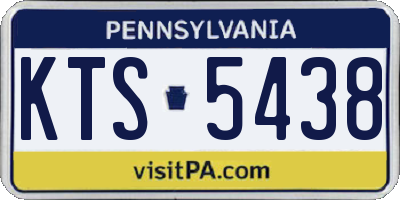 PA license plate KTS5438