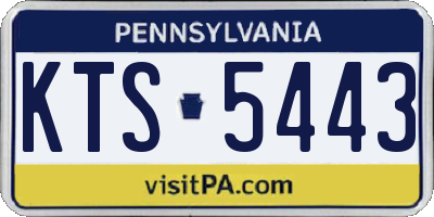 PA license plate KTS5443