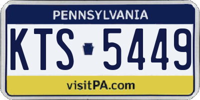 PA license plate KTS5449