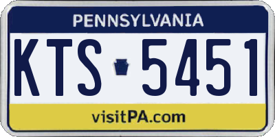 PA license plate KTS5451